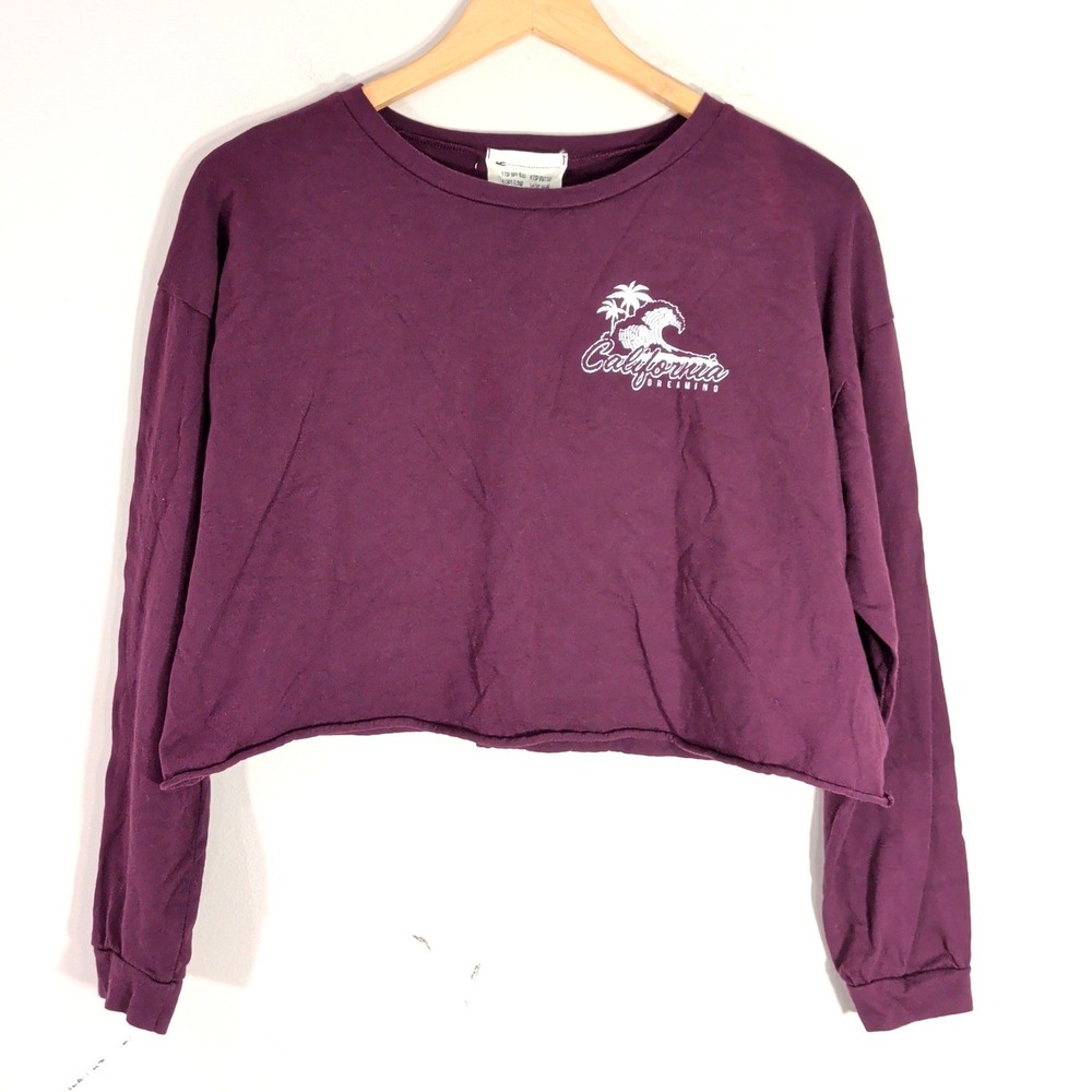 French Pastry Purple Graphic Crop Top; California Dreaming Laguna Beach